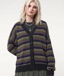 Minga London Faye Striped Knit Cardigan Most Wanted