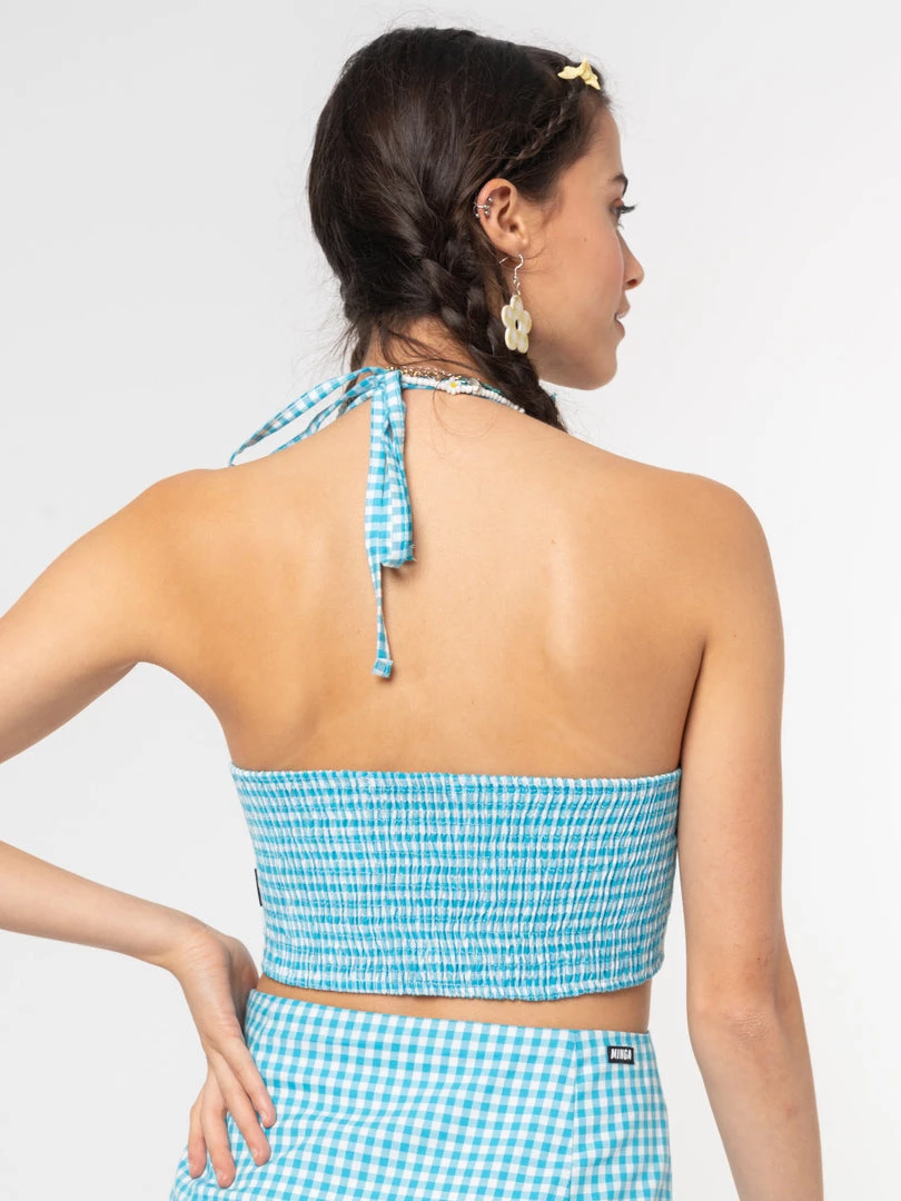 Minga London Flora Gingham Crop Top