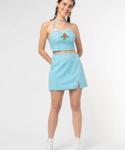 Minga London Flora Gingham Crop Top