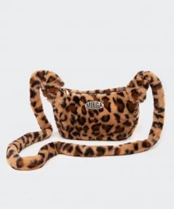 Minga London Clothing Fluffy Leopard Print Crossbody Bag
