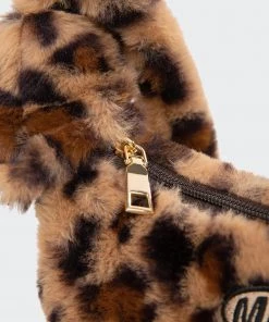 Minga London Clothing Fluffy Leopard Print Crossbody Bag