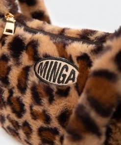Minga London Clothing Fluffy Leopard Print Crossbody Bag