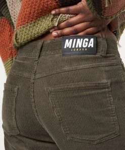 Minga London Forest Green Corduroy Straight Leg Pants Clothing