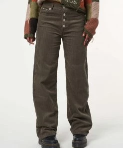 Minga London Forest Green Corduroy Straight Leg Pants Clothing