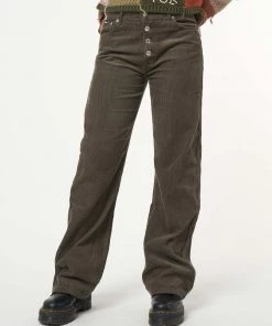 Minga London Forest Green Corduroy Straight Leg Pants Clothing