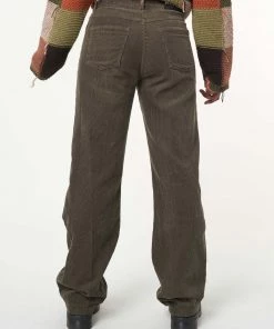 Minga London Forest Green Corduroy Straight Leg Pants Clothing