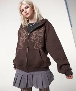 Minga London Most Wanted Fairy Wings Zip Up Hoodie Jacket