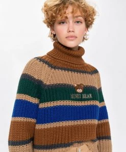 Minga London Honey Bear Knitted Striped Jumper Clothing