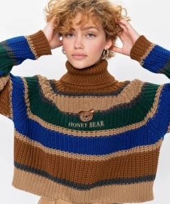 Minga London Honey Bear Knitted Striped Jumper Clothing