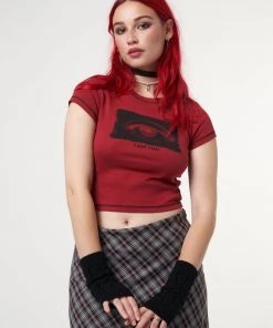 Minga London I See You Eye Graphic Crop Tee