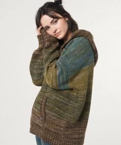 Minga London Iris Zip Up Hood Knit Cardigan