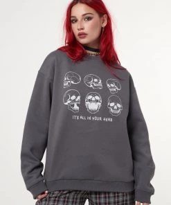 Minga London Its All In Your Head Skull Sweater