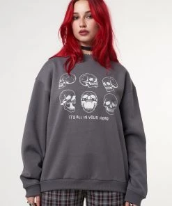 Minga London Its All In Your Head Skull Sweater