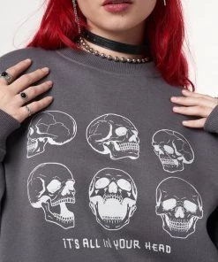 Minga London Its All In Your Head Skull Sweater