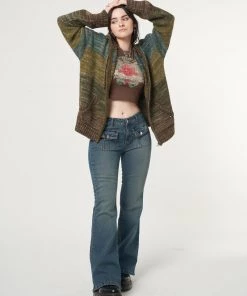 Minga London Jade Overdye Front Pocket Flare Jeans Most Wanted