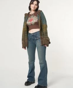 Minga London Jade Overdye Front Pocket Flare Jeans Most Wanted