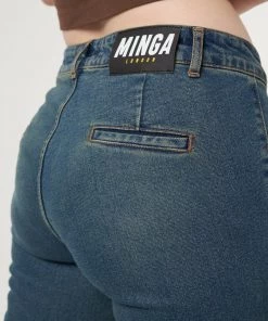 Minga London Jade Overdye Front Pocket Flare Jeans Most Wanted