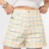 Minga London Joy Check Denim Mom Shorts