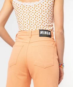 Minga London Juicy Orange Denim Mom Jeans Clothing