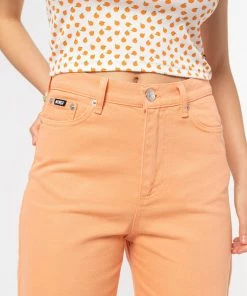 Minga London Juicy Orange Denim Mom Jeans Clothing