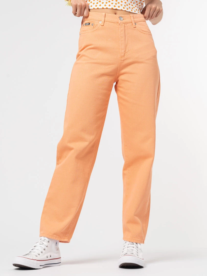 Minga London Juicy Orange Denim Mom Jeans Clothing