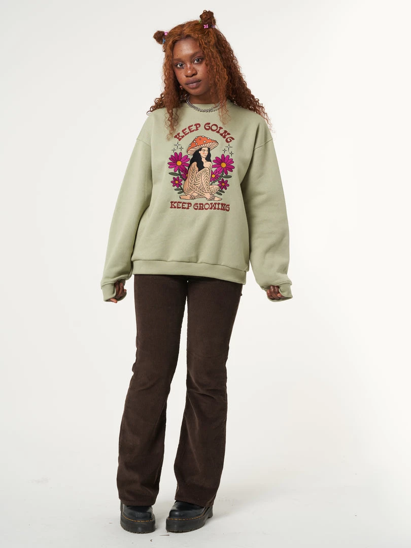 Minga London Keep Growing Mushroom Girl Sweater Clothing