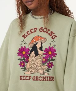 Minga London Keep Growing Mushroom Girl Sweater Clothing