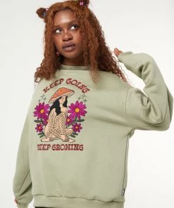Minga London Keep Growing Mushroom Girl Sweater Clothing