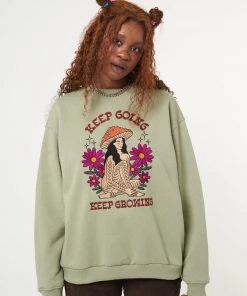 Minga London Keep Growing Mushroom Girl Sweater Clothing