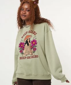 Minga London Keep Growing Mushroom Girl Sweater Clothing