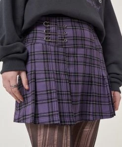 Minga London Clothing Lana Plaid Pleated Mini Skirt