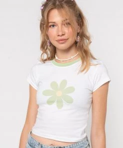 Minga London Clothing La Fleur Verte Crop Tee