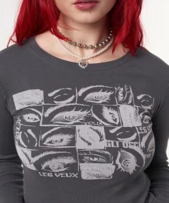 Minga London Most Wanted Lex Yeux Graphic Crop Top