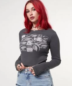 Minga London Most Wanted Lex Yeux Graphic Crop Top