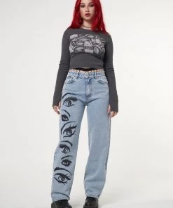 Minga London Most Wanted Lex Yeux Graphic Crop Top