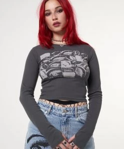Minga London Most Wanted Lex Yeux Graphic Crop Top