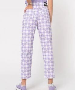 Minga London Clothing Floral Gingham Lilac Check Mom Jeans