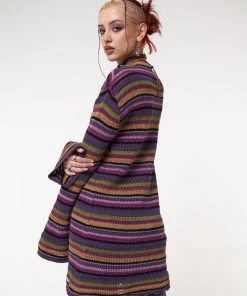 Minga London Most Wanted Luna Striped Tie Front Knit Cardigan