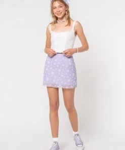 Minga London Clothing Flower Girl Lilac Mini Skirt