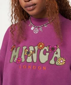 Minga London Minga Flowers & Butterflies High Neck Sweater