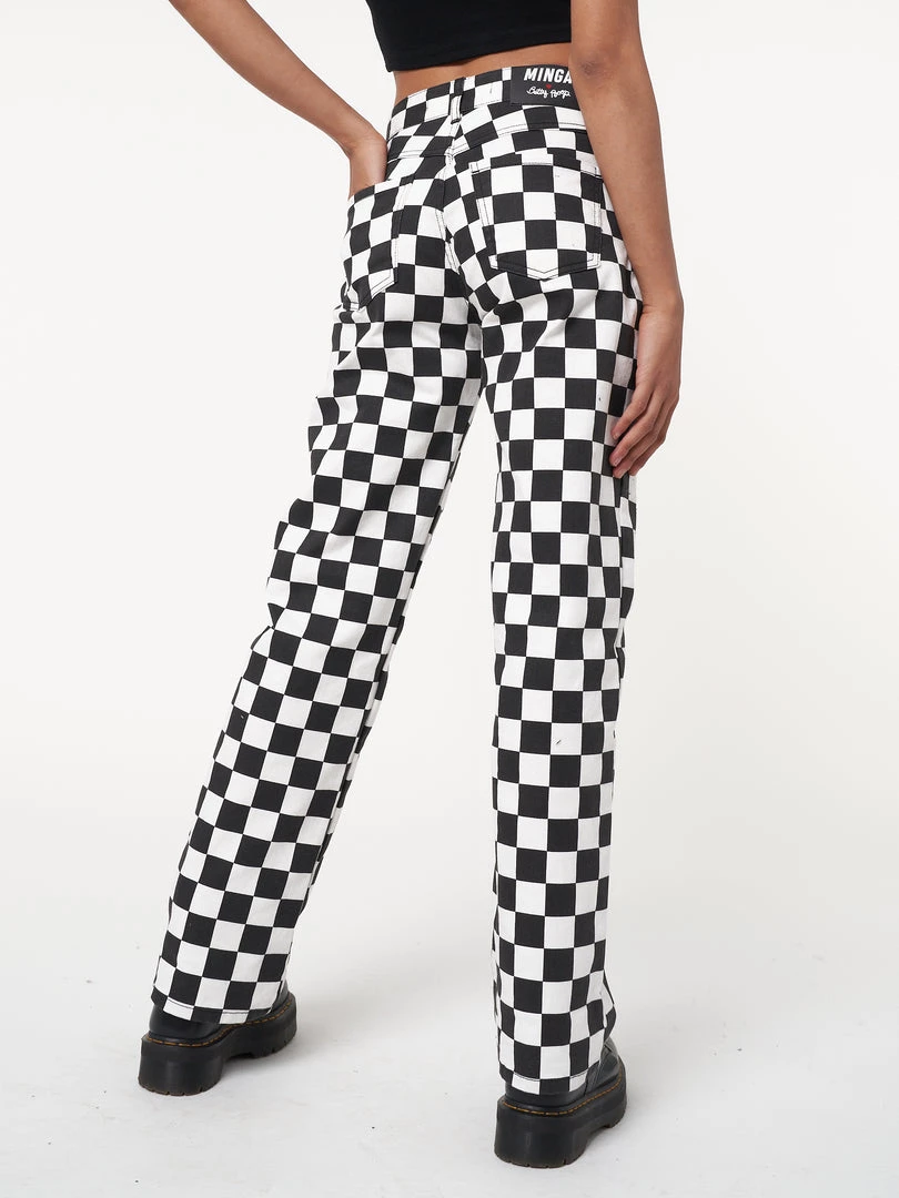 Minga London Clothing Minga X Betty Boop Check Jeans