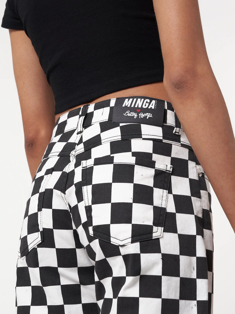 Minga London Clothing Minga X Betty Boop Check Jeans