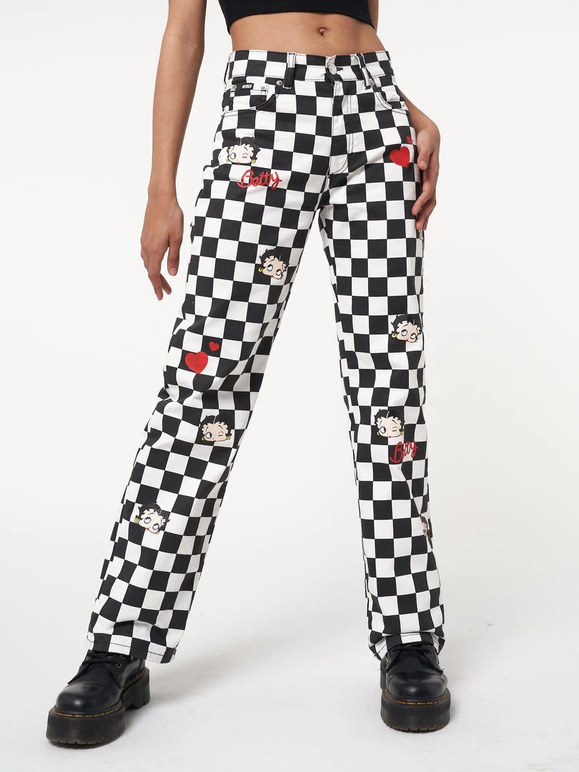Minga London Clothing Minga X Betty Boop Check Jeans