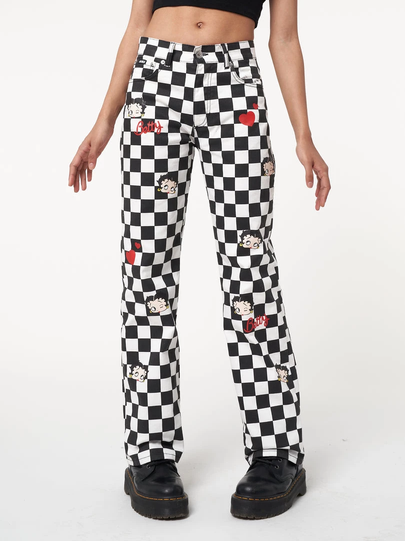 Minga London Clothing Minga X Betty Boop Check Jeans