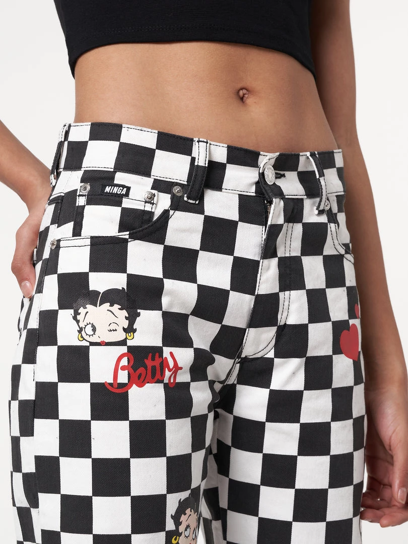Minga London Clothing Minga X Betty Boop Check Jeans