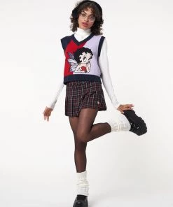 Minga London Minga X Betty Boop Plaid Mini Skirt Clothing