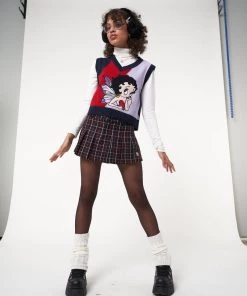 Minga London Minga X Betty Boop Plaid Mini Skirt Clothing