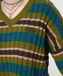 Minga London Moss Striped Knit Jumper