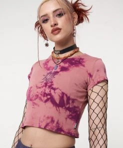 Minga London Clothing Mystic Sun Tie Dye Crop T-Shirt
