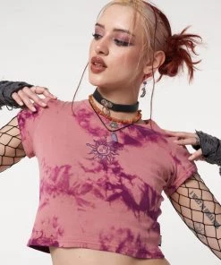 Minga London Clothing Mystic Sun Tie Dye Crop T-Shirt